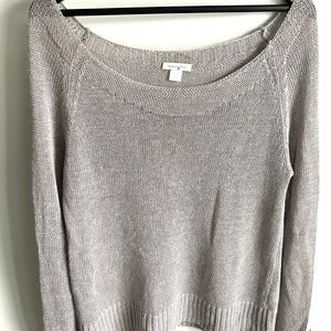 Garnet Hill Women’s Silver Slouchy Sweater, SZ M Very Roomy Tiny Silver Sparkles